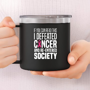 Discover Breast Cancer Survivor Pink Ribbon 14oz Stainless Steel Tumblers