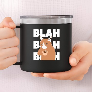Discover Blah Blah Blah Cat With Coffee 14oz Stainless Steel Tumblers