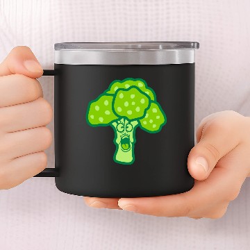 Discover Afraid frightened broccoli 14oz Stainless Steel Tumblers