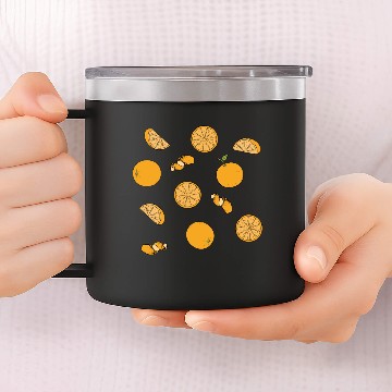 Discover delicious appetizing, juicy orange pattern. 14oz Stainless Steel Tumblers