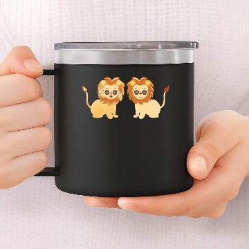 Discover Mr. and Mrs. Lion 14oz Stainless Steel Tumblers