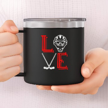 Discover i love ice hockey 14oz Stainless Steel Tumblers