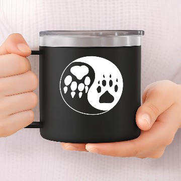 Discover Ying Yang Paw 14oz Stainless Steel Tumblers
