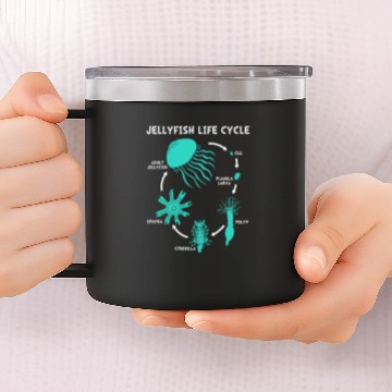 Discover Jellyfish Life Cycle 14oz Stainless Steel Tumblers