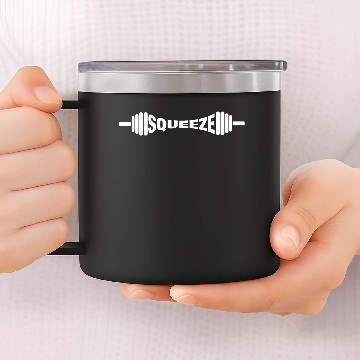 Discover Squeeze Barbell Funny Gym Workout-White 14oz Stainless Steel Tumblers