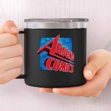 Discover Around Comics 3D ExplodingLogo 14oz Stainless Steel Tumblers