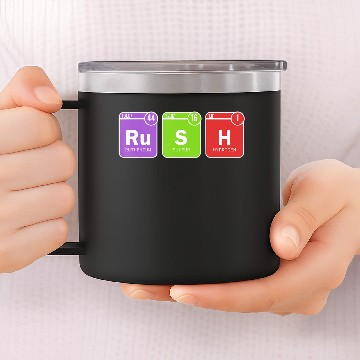 Discover Rush Funny Science Nerd Periodic Table Elements 14oz Stainless Steel Tumblers