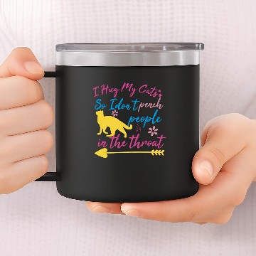 Discover cat owner funny saying 14oz Stainless Steel Tumblers