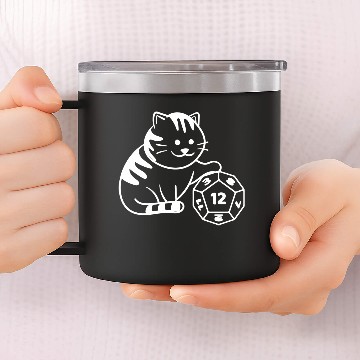 Discover Dungeon Meowster Dungeon Master Cat 14oz Stainless Steel Tumblers