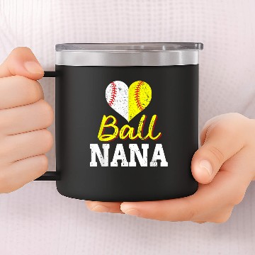 Discover Baseball Softball Ball Heart Nana Mothers Day s 14oz Stainless Steel Tumblers