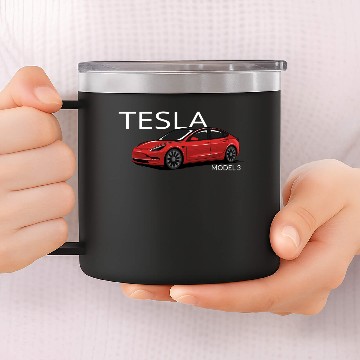 Discover Tesla Model 3 Stylish Design Hawaiians 14oz Stainless Steel Tumblers