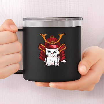 Discover Samurai Cat 14oz Stainless Steel Tumblers