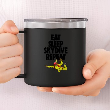 Discover Eat Sleep Skydive Repeat Yellow 14oz Stainless Steel Tumblers