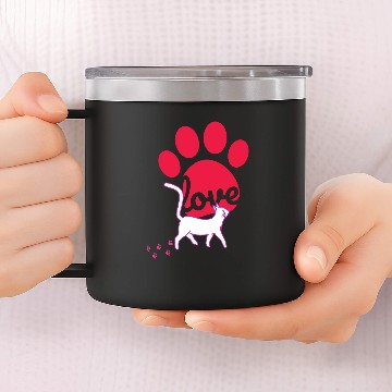 Discover Cat Love Cat Mom Crazy Cat Lady Cat Love Dont Care 14oz Stainless Steel Tumblers