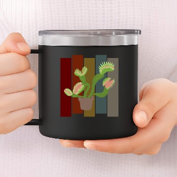 Discover Venus fly trap retro 14oz Stainless Steel Tumblers
