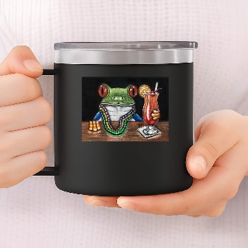 Discover "Mardi Gras Hurricane"-Frogs After Five collection 14oz Stainless Steel Tumblers