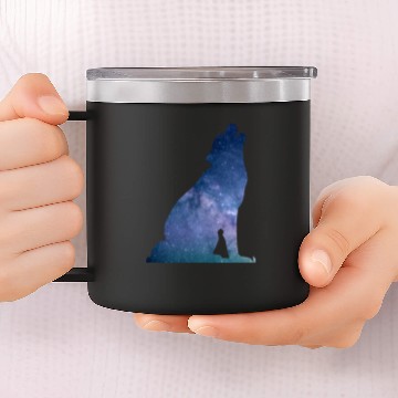 Discover Galaxy Wolf 14oz Stainless Steel Tumblers