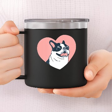 Discover Cute Boston Terrier Dog Love 14oz Stainless Steel Tumblers