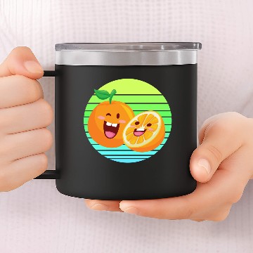 Discover Oranges orange juice sunset 14oz Stainless Steel Tumblers