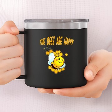 Discover the bees are happy Honey Bee 14oz Stainless Steel Tumblers