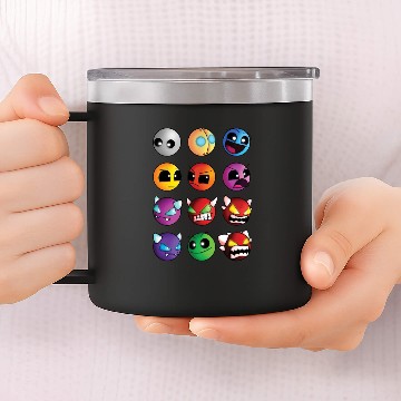 Discover geometry dash difficulty demon faces 14oz Stainless Steel Tumblers