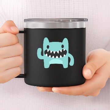 Discover Waving Blue Monster 14oz Stainless Steel Tumblers