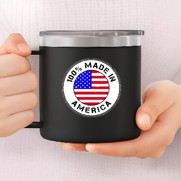 Discover usa-made-in-america-flag-stamp-ringer-14oz Stainless Steel Tumblers