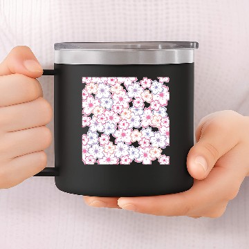 Discover Sakura Flowers Pattern - Cool Cherry Blossom Print 14oz Stainless Steel Tumblers