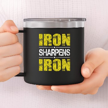 Discover Iron sharpens iron 14oz Stainless Steel Tumblers
