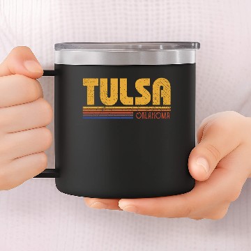 Discover Retro Tulsa Oklahoma Gift 14oz Stainless Steel Tumblers