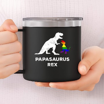 Discover Papasaurus Rex Proud LGBT Dad 2018 Pride Parade 14oz Stainless Steel Tumblers