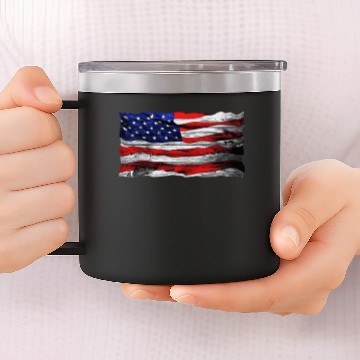 Discover American Flag Wood Style Black Stars and Stripes 14oz Stainless Steel Tumblers