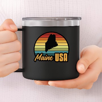 Discover Maine USA 14oz Stainless Steel Tumblers