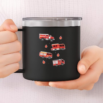 Discover Firefighter Vehicles pack 14oz Stainless Steel Tumblers