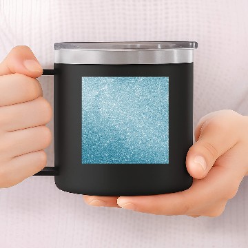 Discover Light Blue Glitter Pattern 14oz Stainless Steel Tumblers