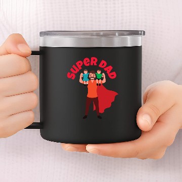 Discover Super Dad Happy Father's Day Superhero 14oz Stainless Steel Tumblers