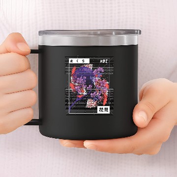 Discover Vaporwave Koi Fish Japan Sakura Carp Breeder 14oz Stainless Steel Tumblers