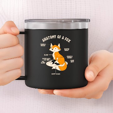 Discover Red Fox Gift Anatomy Of A Fox 14oz Stainless Steel Tumblers