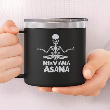 Discover nirvana Asana t yoga skeleton T 14oz Stainless Steel Tumblers