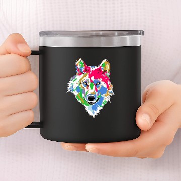 Discover Winter Wonderland Wild Wolf 14oz Stainless Steel Tumblers