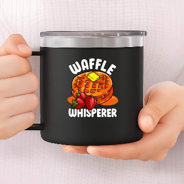 Discover Funny Waffle Whisperer Waffles Pancake Stack 14oz Stainless Steel Tumblers