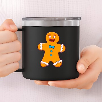 Discover Gingerbread Man Christmas Cute Holiday Cookie Baki 14oz Stainless Steel Tumblers