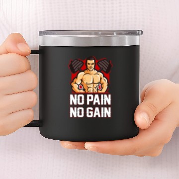 Discover NO PAIN NO GAIN 14oz Stainless Steel Tumblers