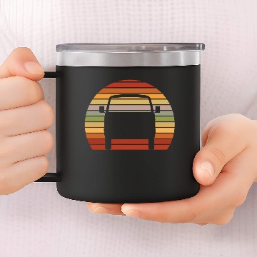 Discover Retro 80s Sunset T25 / T3 Bus Vanagon Syncro 14oz Stainless Steel Tumblers