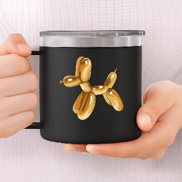 Discover Balloon Dog Silver 14oz Stainless Steel Tumblers