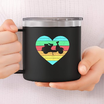 Discover Rainbow Heart Roller Gift 14oz Stainless Steel Tumblers