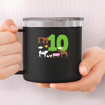 Discover 10th Birthday Farm Animals 14oz Stainless Steel Tumblers