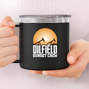 Discover Oilfield Worker Rig Drilling 14oz Stainless Steel Tumblers