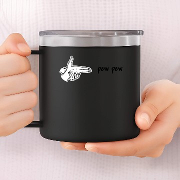 Discover pew pew handpistol 14oz Stainless Steel Tumblers