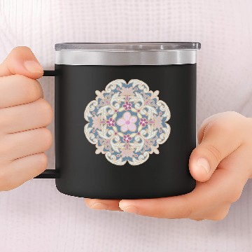 Discover Madagascar periwinkle mandala 14oz Stainless Steel Tumblers